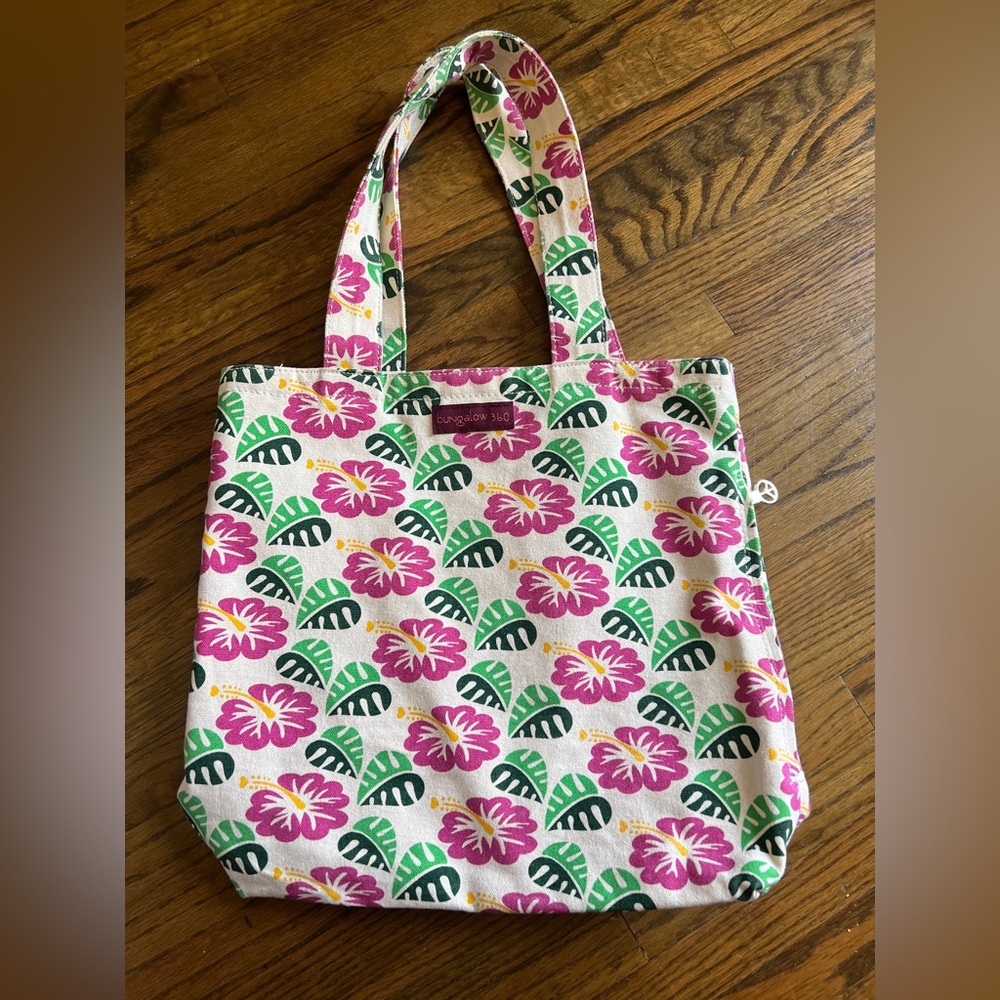 Bungalow 360 Pink and Green Tropical Tote